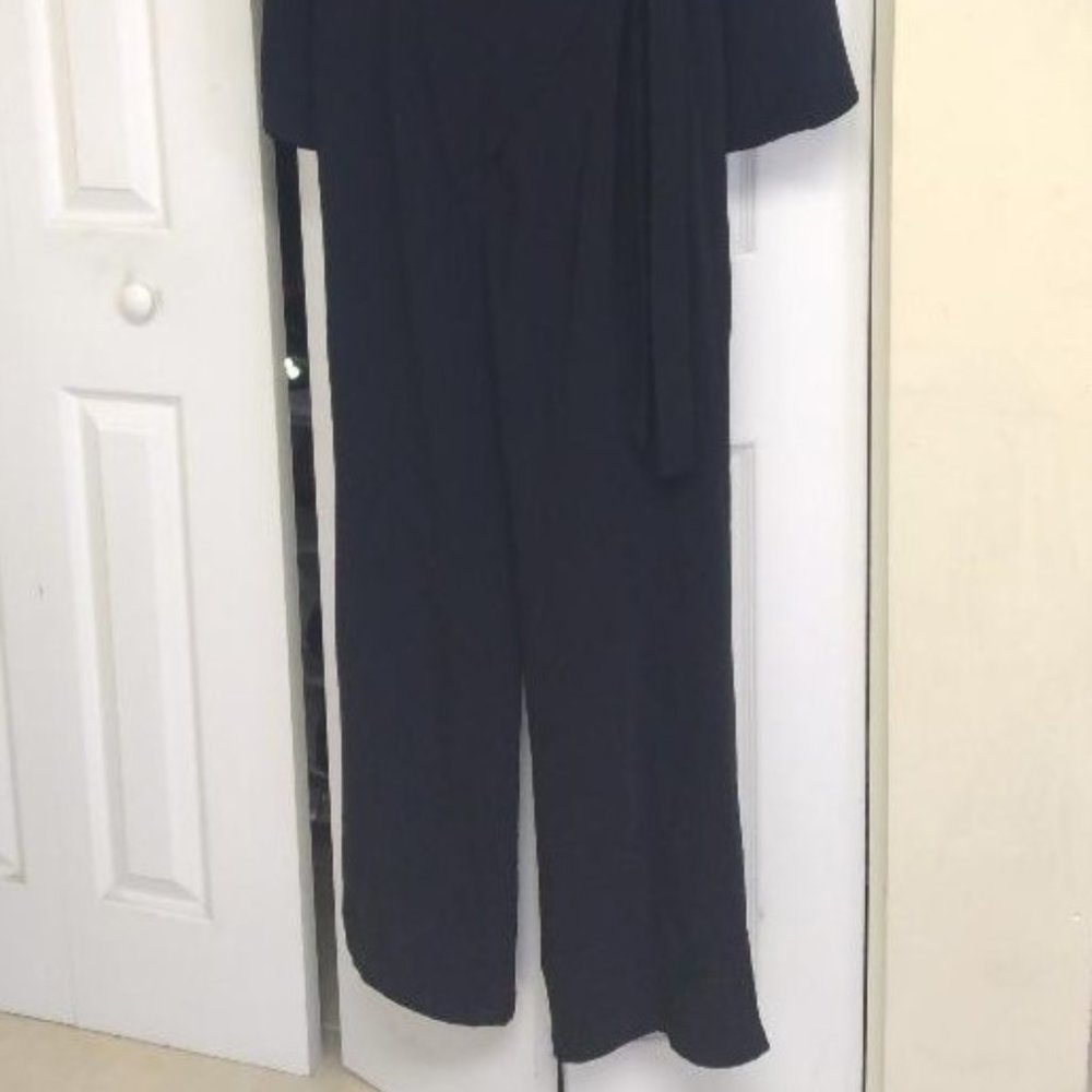 ❤️THIERRY MUGLER Couture Black Wrap Runway Wide Leg JumpSuit Romper Pants… - Picture 10 of 16